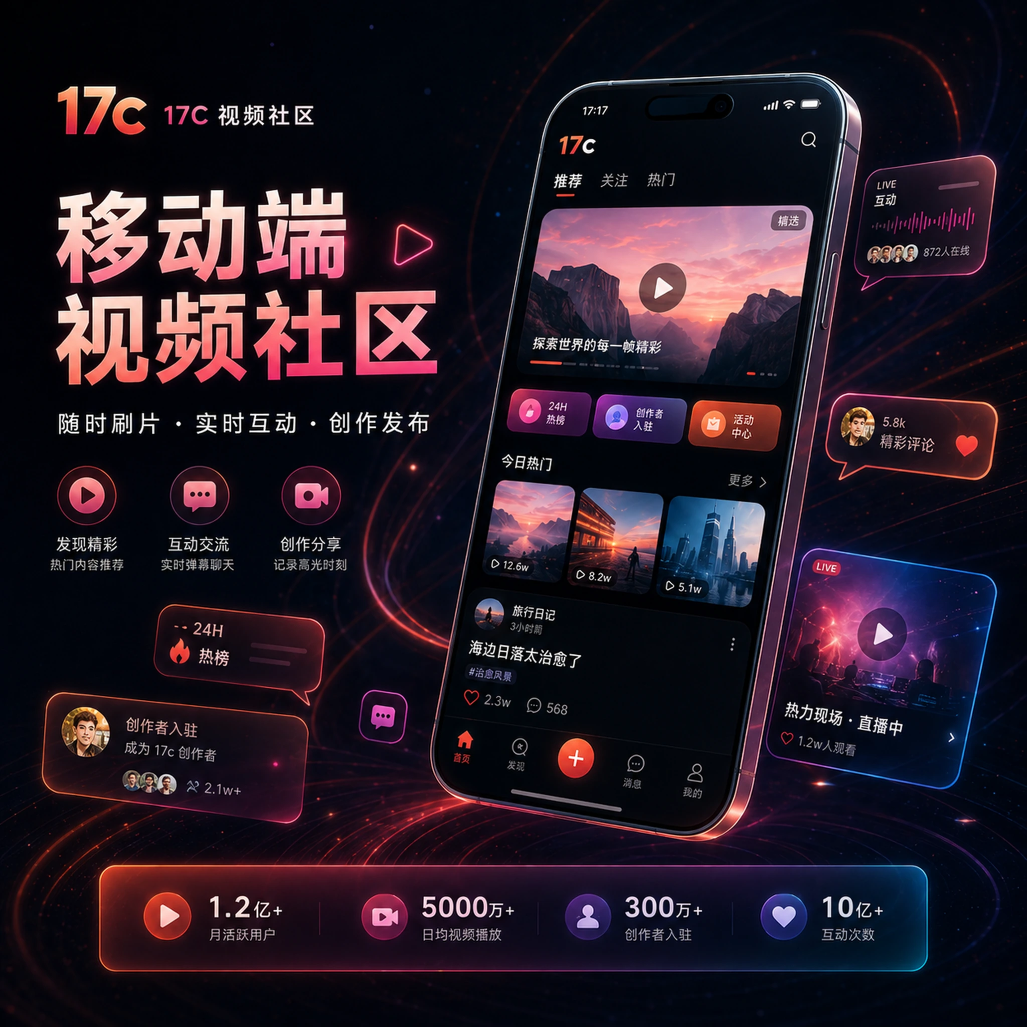 17c网页版与APP体验主题图片